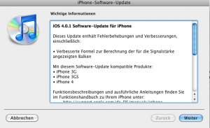 iPhone Software Update 4.0.1